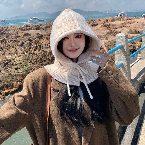 제이네이처 니트 바라클라바 방한모자 후드넥워머