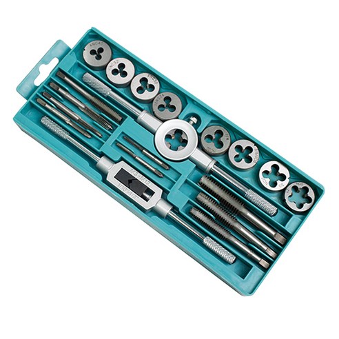 HFS 20PCS 탭 및 다이 세트 미터법 크기 필수 스레딩 도구 보관 케이스 보함, PC, 1개