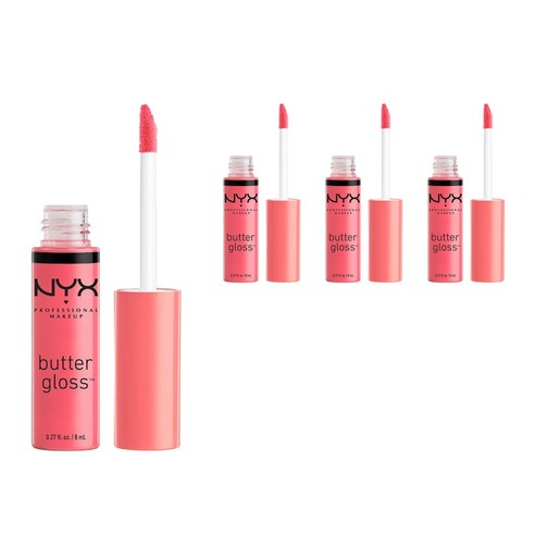 엔와이엑스 버터 립글로스 8ml, peaches and cream, 4개