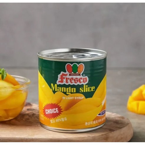 프레스코 망고슬라이스 통조림, 415g, 6개