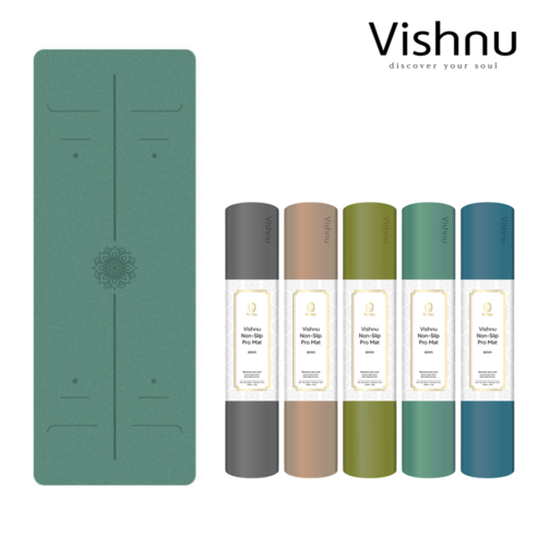 비슈누 만다라 센터라인 요가매트 – 오트밀색, 최고의 요가 도구