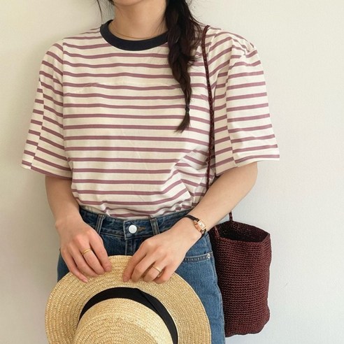 옷장 속 고민 해결! 매일 입고 싶은 마법, 어게인제인 스트라이프 티셔츠 어게인제인