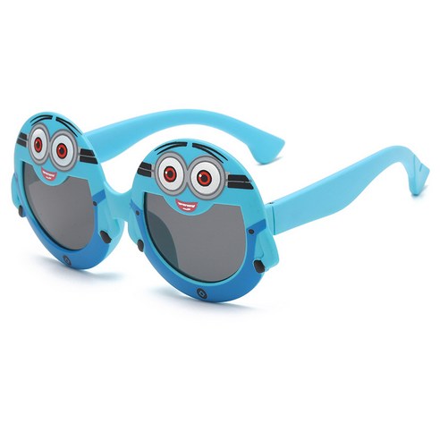KORELAN 새로운 편광 아동 패션 원형 프레임 만화 실리콘 선글라스 차양 자외선 방지 아기 선글라스