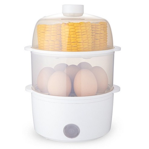 ANKRIC 계란 밥솥 계란 증기선 자동 전원 끄기 작은 찐 계란 커스터드 유물 아침 밥솥 다기능 가구 1-2 명, 하얀색