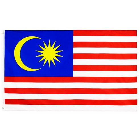 말레이시아 국기 Malaysia flag 세계국기 동남아 동남아시아 국기 다문화 아시아 교류 말래이시아, 150x90cm, 1개