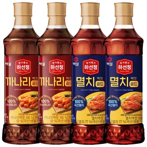 하선정 까나리액젓 1개+하선정 멸치액젓 x1개, 2세트, 400g
