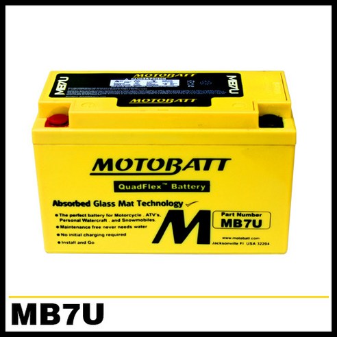 [MB7U - 12V6.5AH][MOTOBATT] 모토뱃 모토배터리 AGM배터리 [야마하]뉴시그너스 BWS125 마제125 [스즈끼][가와사키] 외, 1개