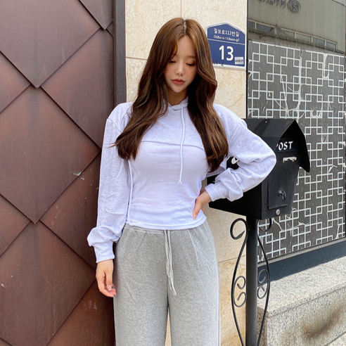 VANANA2 국내제작 기본 끈나시 후드 컷팅 볼레로 투피스 세트 2color