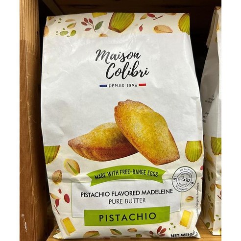 Maison Colibri Pistachio Flavored Madeleine 메종 콜리브리 피스타치오맛 마들렌 8.47oz(240g) 4팩, 240g