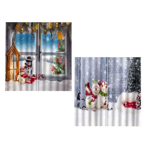 ST SHOP 2 세트 크리스마스 사진 커튼 - 3D 사진 인쇄실 어둡게 창 드레이프, 설명, 폴리 에스터