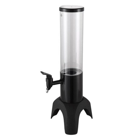 Gameday 벽 홈용 동결 튜브 맥주 디스펜서가 있는 음료 타워 음료 디스펜서, 검은색, 1.5L, PC 및 ABS