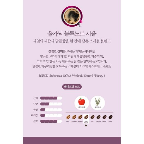 유기농 커피의 정석, 블루노트서울 분쇄 커피