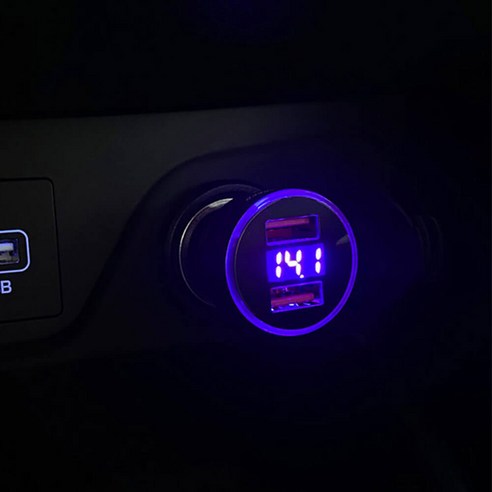 차량 시거잭 12V 24V 공용 USB 2구 전압 디스플레이 표기 QC 3.0 고속 충전, 시거잭3구 US2B2구