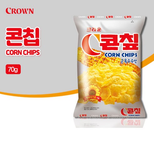 크라운 콘칩 70gX5개 군옥수수/고소한/칩/무배, 70g, 5개