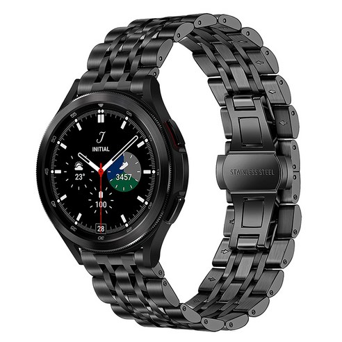 Solid Stainless Steel Band for Samsung Galaxy Watch 4 40mm 44mm / Watch4 Classic 42mm 46mm Men Womem, Black