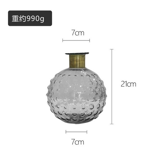 DFMEI 꽃병. 화병.Vase.-- 유리 꽃병 테이블 화병 홈웨어입니다., DFMEI.HX004-3-그레이요