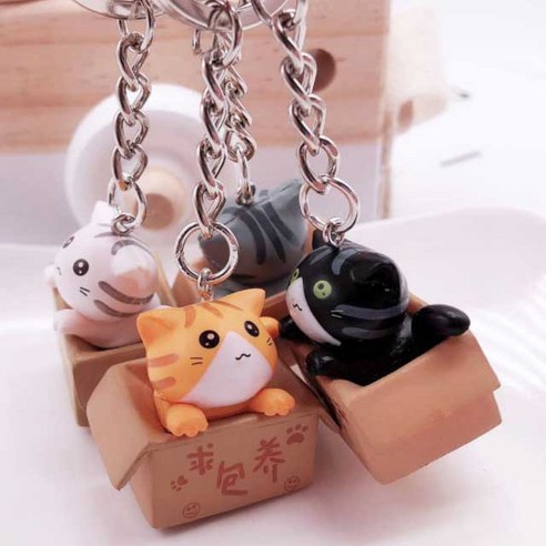 마음을 사로잡는 사랑스러움, 고양이 박스 캐릭터 키링의 매력 탐구 고양이키링