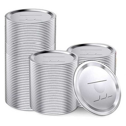 공 Kerr 항아리 86mm 누출 방지 메이슨 항아리 뚜껑을위한 100 개 넓은 입 통조림 뚜껑 석이 캐닝 용 분할 유형 항아리 뚜껑, 하나, 보여진 바와 같이