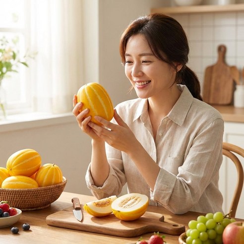 [비비마켓] 특상급 선별 가정용 성주꿀참외 로얄과, 1박스, 5kg (9~18과)