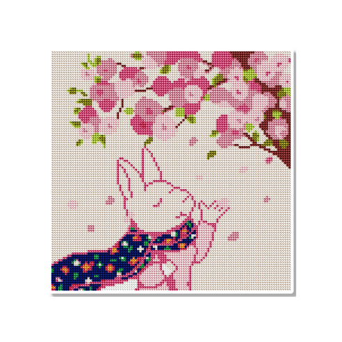 모모픽스 보석십자수 30x30cm 캔버스형 AB비즈, DC22 꽃향기 날리는 날