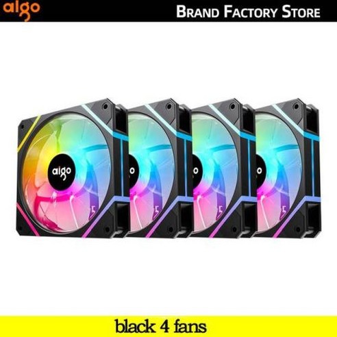 Aigo AM12PRO 컴퓨터 케이스 팬 Ventoinha PC 120mm Rgb 팬 키트 워터 쿨러 4 핀 PWM CPU 냉각 팬 3 핀 5v argb 12cm 환풍기, 3) black 4 fans - A-RGB-white