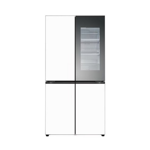 [색상선택형] LG 디오스 오브제컬렉션 노크온 매직스페이스 양문형 4도어 냉장고 방문설치, 크림 화이트 + 크림 화이트, M874GWW451S