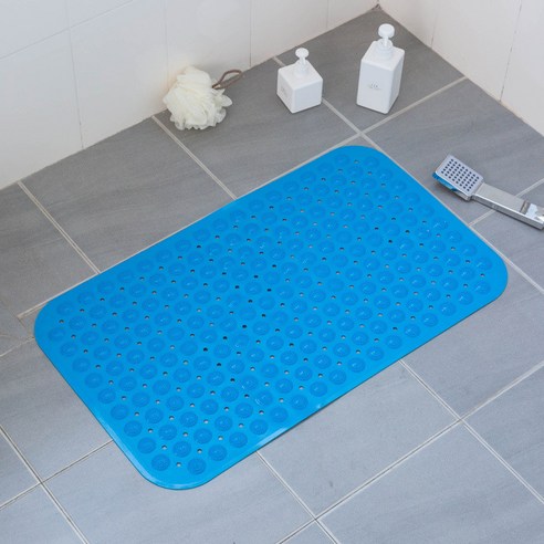 [SW] 새로운 목욕 매트 36x71cm 흡입 컵 안전 샤워 욕조 매트 미끄럼 방지 욕실 바닥 매트 PVC 방수 마사지 발 패드 2019, 36CMx71CM, 파란