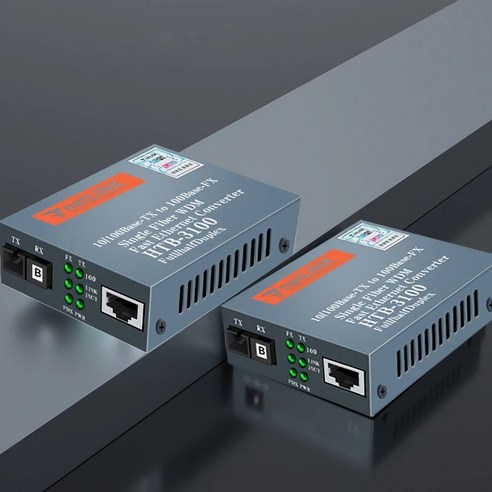 광섬유 미디어 컨버터 HTB-3100AB-25KM A/B SC 포트 단일 모드 100M 25km Mbps, 01 1 Pair US adapter