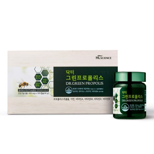 에이치엘사이언스 닥터 그린프로폴리스, 500mg x 60캡슐, 3개