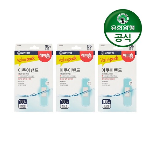 해피홈 아쿠아밴드 표준형, 100개입, 3개