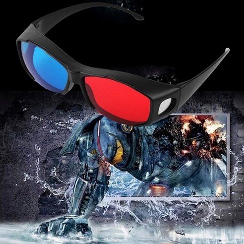 3D안경 영화감상 AR VR 스마트 클립 차원 입체 TV 영화 DVD 게임용 새로운 1Pcs 레드 블루 3D 안경 블랙, 한개옵션0