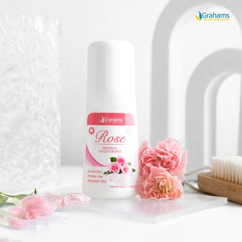 [그라함스내추럴] 로즈 미네랄 데오드란트 롤-온_99%내추럴, 65ml, 1개