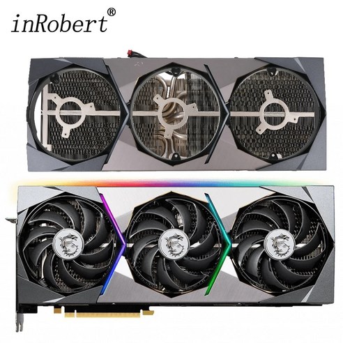 채굴 그래픽카드 MSI 지포스 RTX3080 RTX3080Ti RTX3090 비디오 카드 RTX 3080 3080Ti 3090 수프림 X CPU 쿨러 방열판, 2.Shell - 없음 RGB - Black