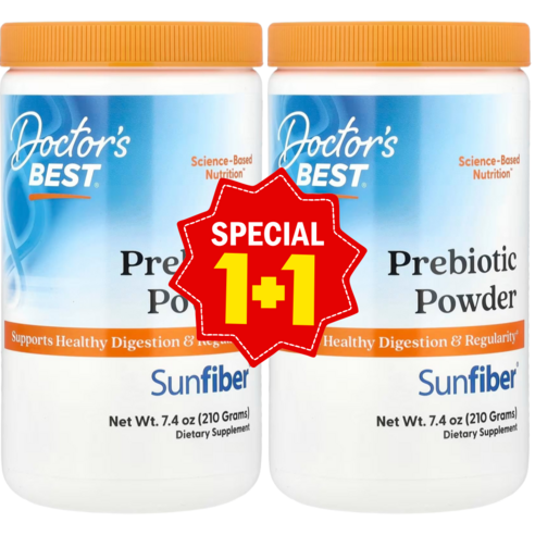 1+1 닥터스베스트 프리바이오틱 분말 Sunfiber 무맛 210g 구아섬유소 글루텐 프리 / 해외직구 미국정품