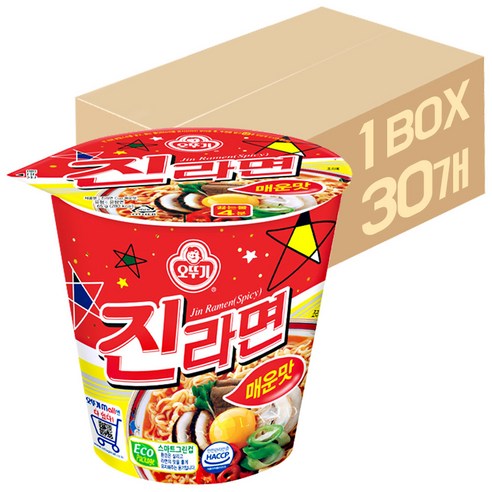 오뚜기 진라면 매운맛 컵 65g, 30개