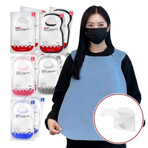 웨어리스 일회용 앞치마 100매 / 식당 손님용 앞치마, 블루, 3세트