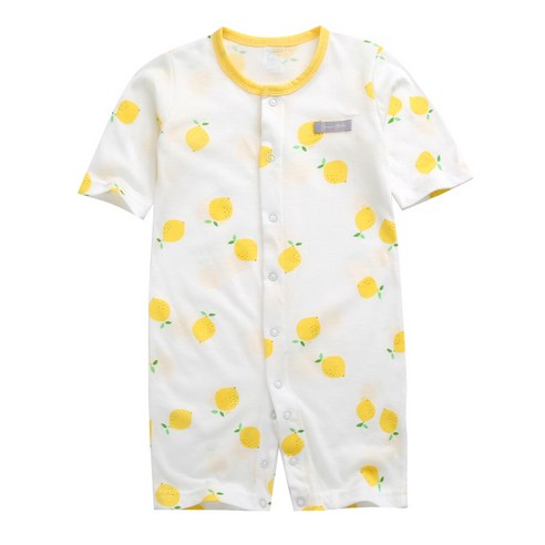 그린베베 영유아 봄여름 간절기용 레몬트리 7부 우주복