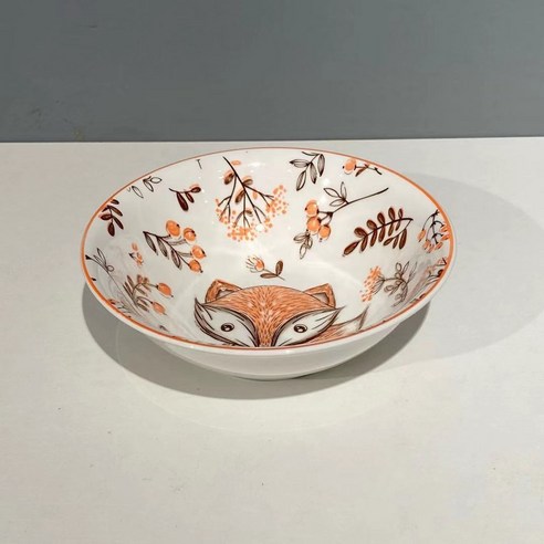 KORELAN7인치 8인치 그릇 창의 도자기 그릇 망홍 라면 그릇 재료 일식 라면 그릇 가정용 라면 그릇, 여우 여우, 7인치 그릇 한 상자에 60개