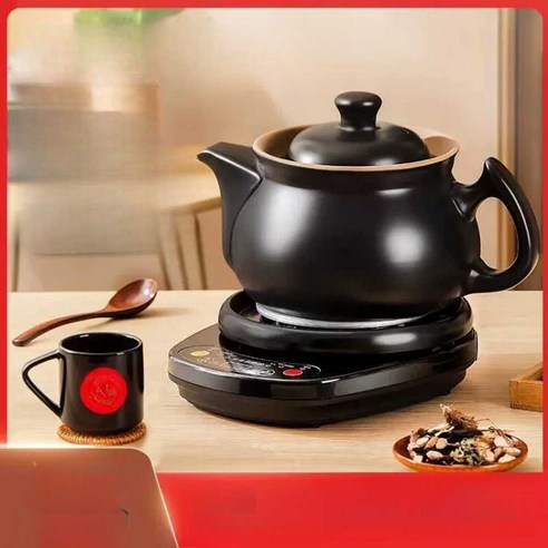 도자기 약탕기 전기 달임기 홍삼 한약 건강원 기계, 3.5L 냄비 + 블랙 베이스