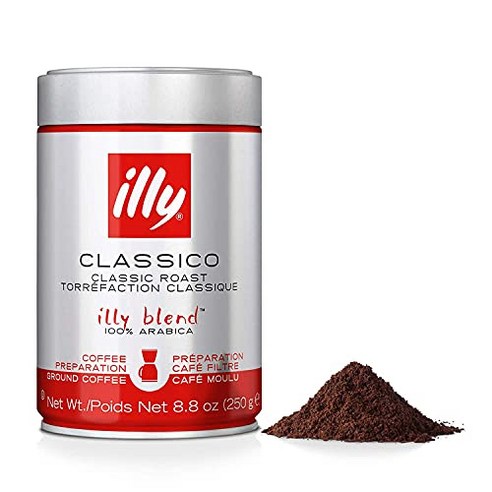 illy Classico Ground Drip Coffee Medium Roast Classic Roast with Notes Of Chocolate & Caramel 100% Arabica Coffee No Preservatives 8.8 Ounce (Pa, 1개, 250g