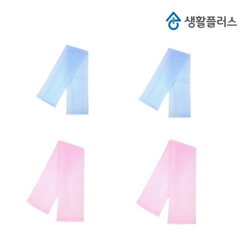 생활플러스 힐링버블 샤워타올, 1개, 4개입, 혼합