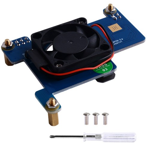 Monland Raspberry Pi 4B/3B+/3B POE 용 냉각 팬 전원을 통한 이더넷 모듈 확장 보드에 적합, 검은 색과 파란색