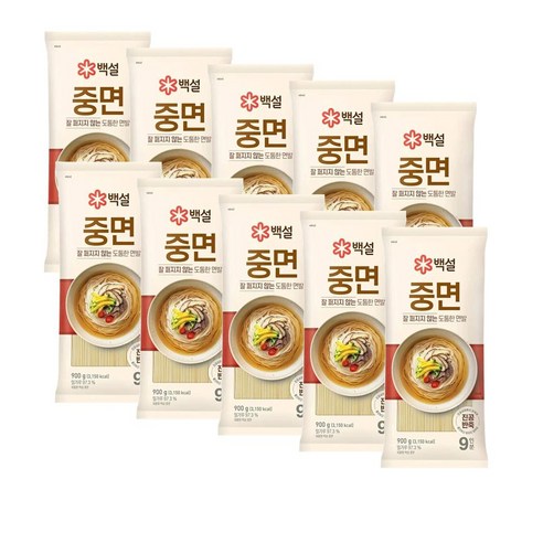 CJ 백설 중면, 900g, 10개