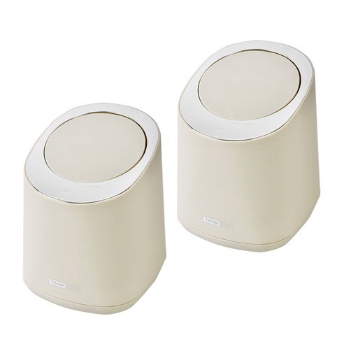 HK.sell 베이직 원터치 미니 휴지통 2p, 크림, 2개