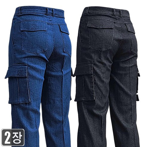 1+1 웨어몬 윈드 스판 작업청바지 면 데님 건빵 카고 포켓 WF