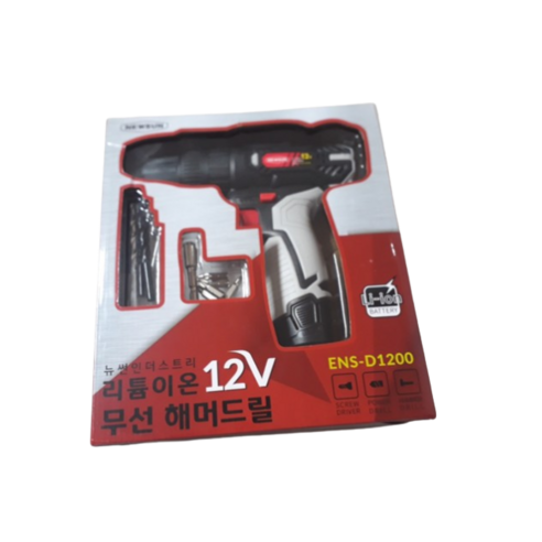 뉴썬 무선해머드릴 12V 리튬이온배터리 ENS-D1200, 본품, 1개