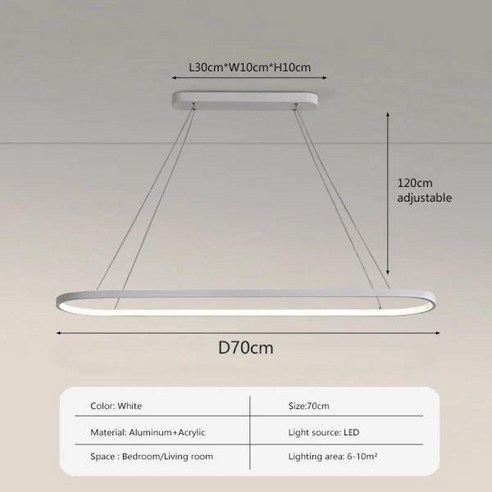 모던한 LED 펜던트 조명 거실 식당 침실 서재용 흑백 심플 라인 홈 데코 조명, 04 Black 90CM_02 Cool white