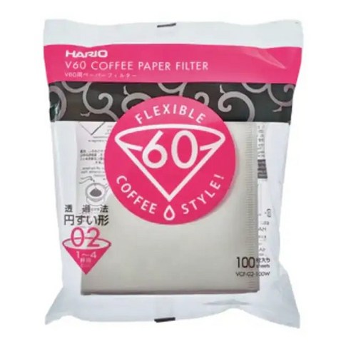 하리오 V60 커피 페이퍼 필터 02 포 1~4컵 VCF-02-100W, 100개, 1개