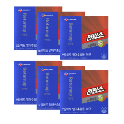 CJ 리턴업 전립소 800mg x 30캡슐 / 남성건강 전립선 지구력_HW, 30정, 1개