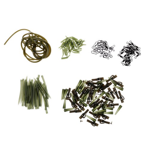 150 pcs 고무 낚시 후크 슬리브 낚시 리드 클립 라인 정렬 장치 1 조각 튜브, 녹색